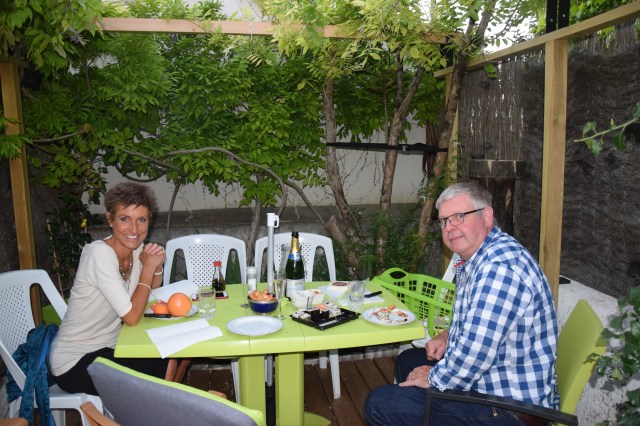 23. Kazy and Chris on the terrace.